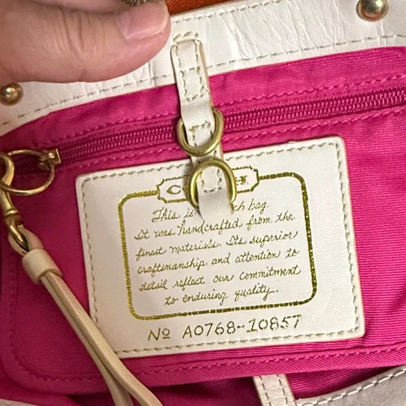 Coach Tan and Multicolor Patchwork Tote - Picture 10 of 13